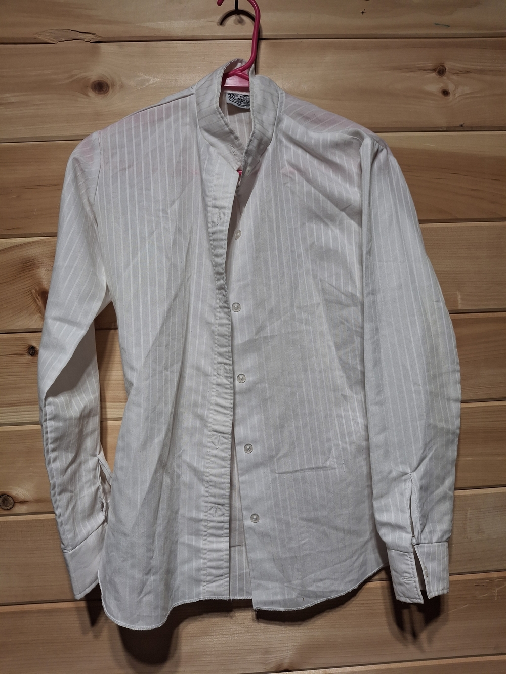 Women's White Pinstripe Button-Up Show Shirt